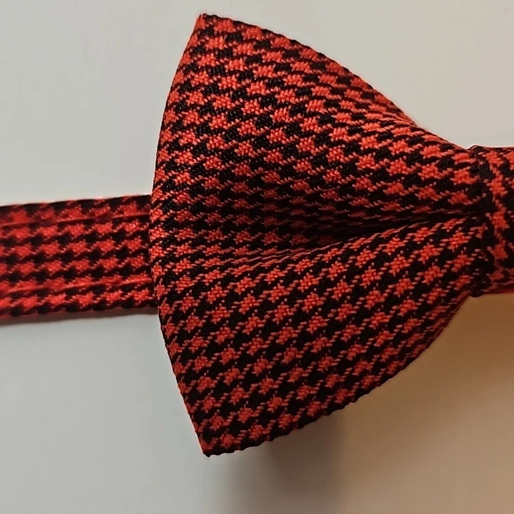 Raccolta Plastica Pet Essential Bow Collar Red Black Houndstooth pattern S-M Pet